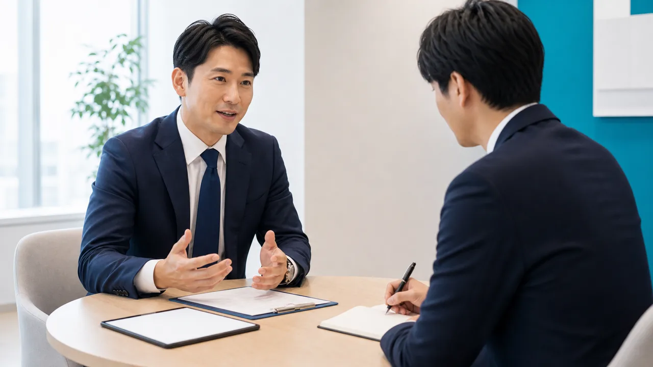 研修講師が資料を使いながら説明する様子