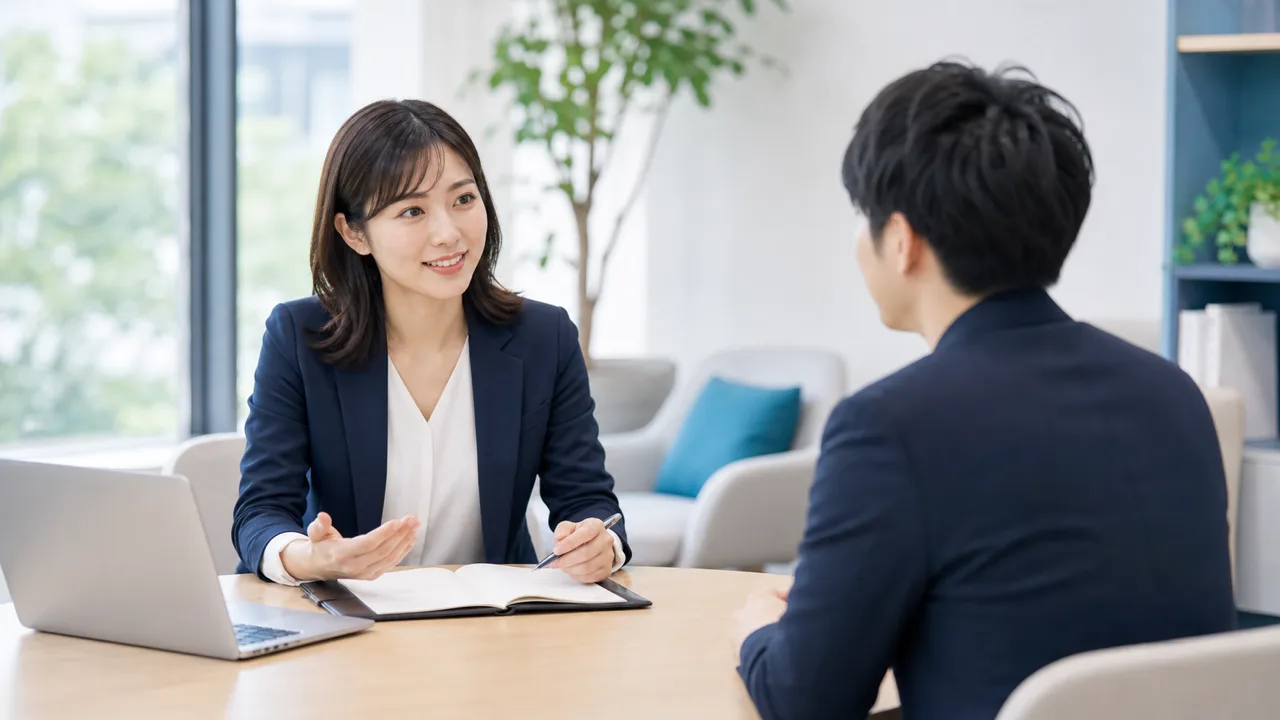 採用担当者と候補者が面談する様子