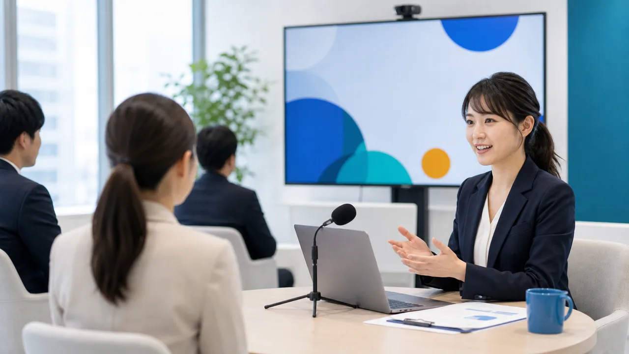 少人数のハイブリッドセミナー会場の様子